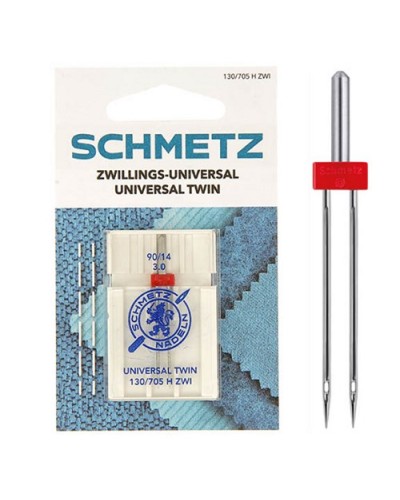 Aguja Schmetz Gemelar Universal del 90