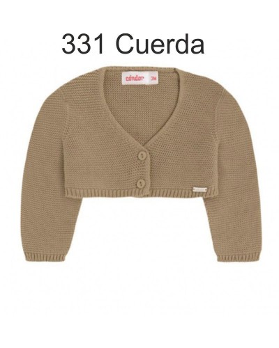 Rebeca corta algodón punto bobo Cuerda