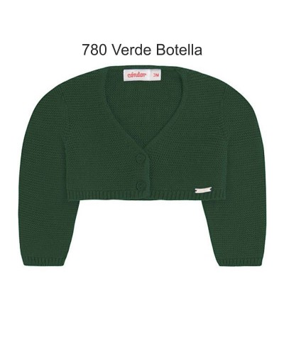 Rebeca corta algodón punto bobo Verde Botella