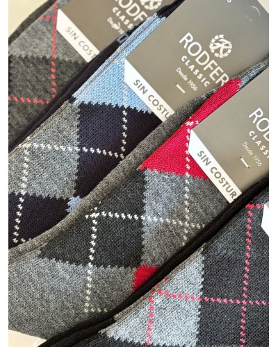 Calcetín hombre rombos orlón