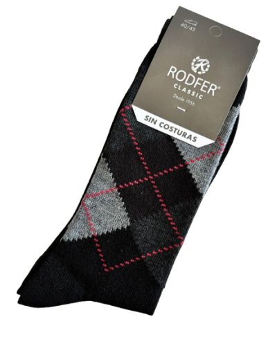 Calcetín hombre rombos orlón