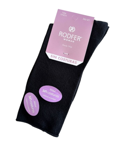 Calcetín mujer modal liso "Rulo"