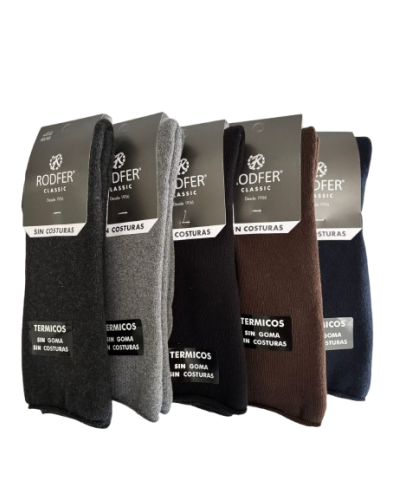 Calcetín hombre algodón liso "Rulo"