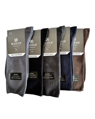 Calcetín hombre modal liso "Rulo"