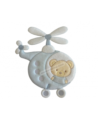 Parches termoadhesivos infantiles. Oso helicóptero