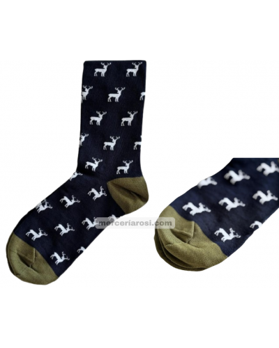 Calcetín hombre fantasía. Ciervo