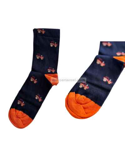 Calcetín hombre fantasía. Tractor