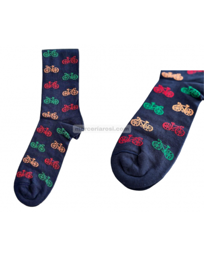 Calcetín hombre fantasía. Bicicletas bicolor