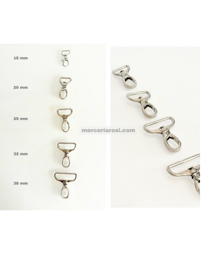 Mosquetón metálico giratorio