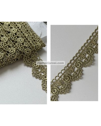 Encaje guipur flor metalizado