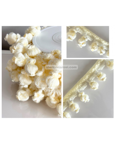 Fleco madroño con pasamanería 50 mm