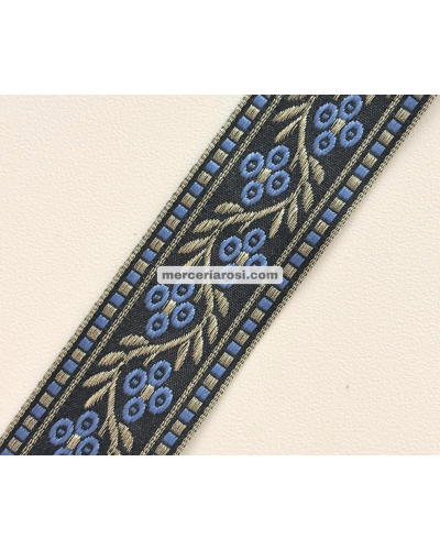 Cinta tapacosturas floral metalizada