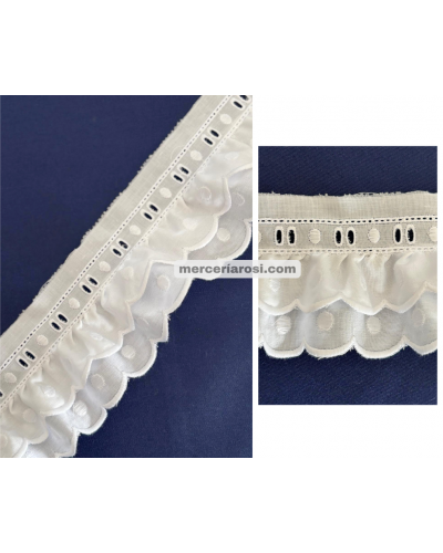 Tira bordada fruncida doble 699