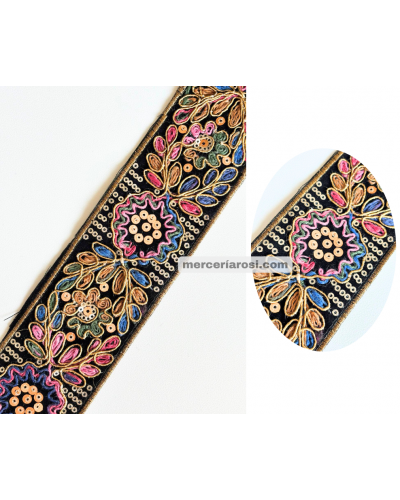 Galón bordado terciopelo