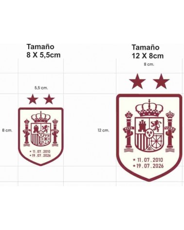 Parche escudo de España 2 estrellas en DTF