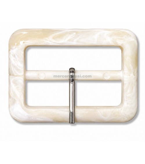 Hebilla rectangular resina blanca