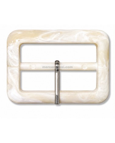 Hebilla rectangular resina blanca