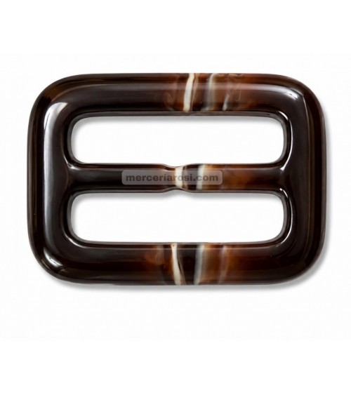 Hebilla rectangular resina marrón