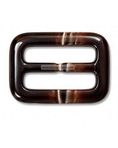 Hebilla rectangular resina marrón